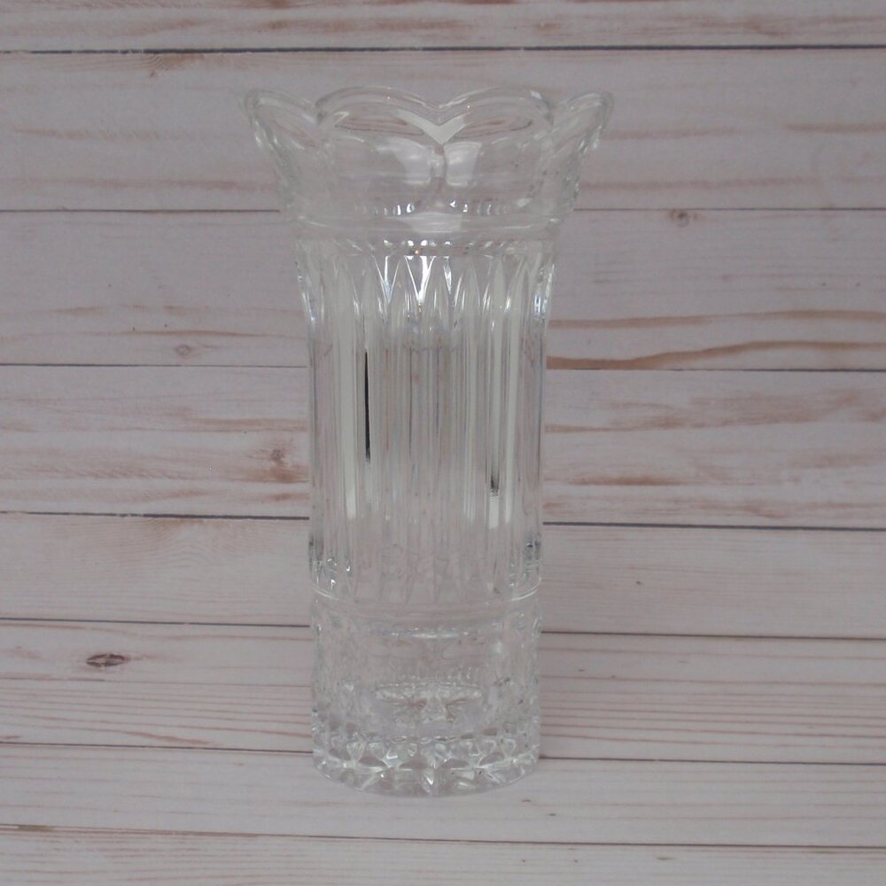 Fifth Avenue Poland Crystal Vase Approximately 7.25 Inches Tall